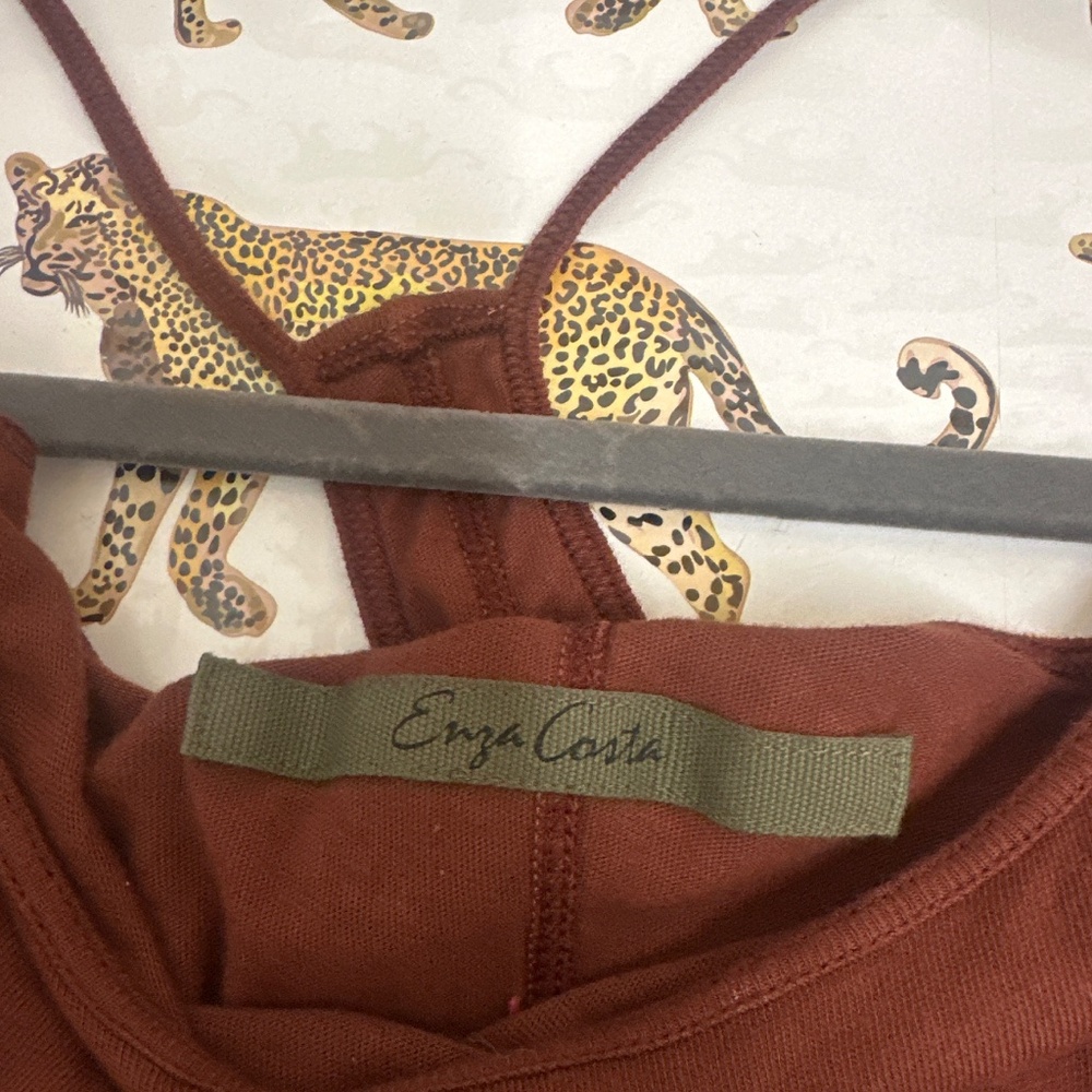 Enza Costa chocolate brown cotton maxi dress -No size - Picture 3 of 3